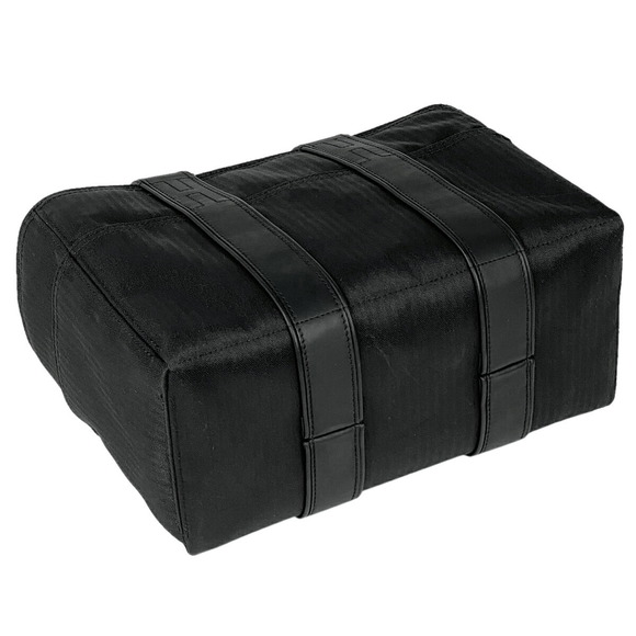 Hermes Acapulco PM Tote Bag H Logo Handbag Toile Chevron Black - Picture 2 of 7